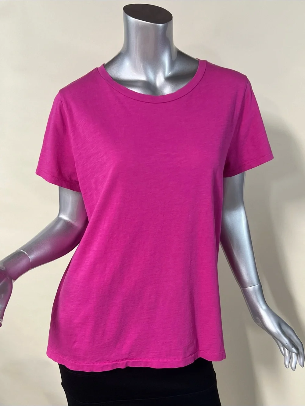 J. Crew Slub 100% Cotton Tee Magenta Pink Crew Neck T Shirt Size XL